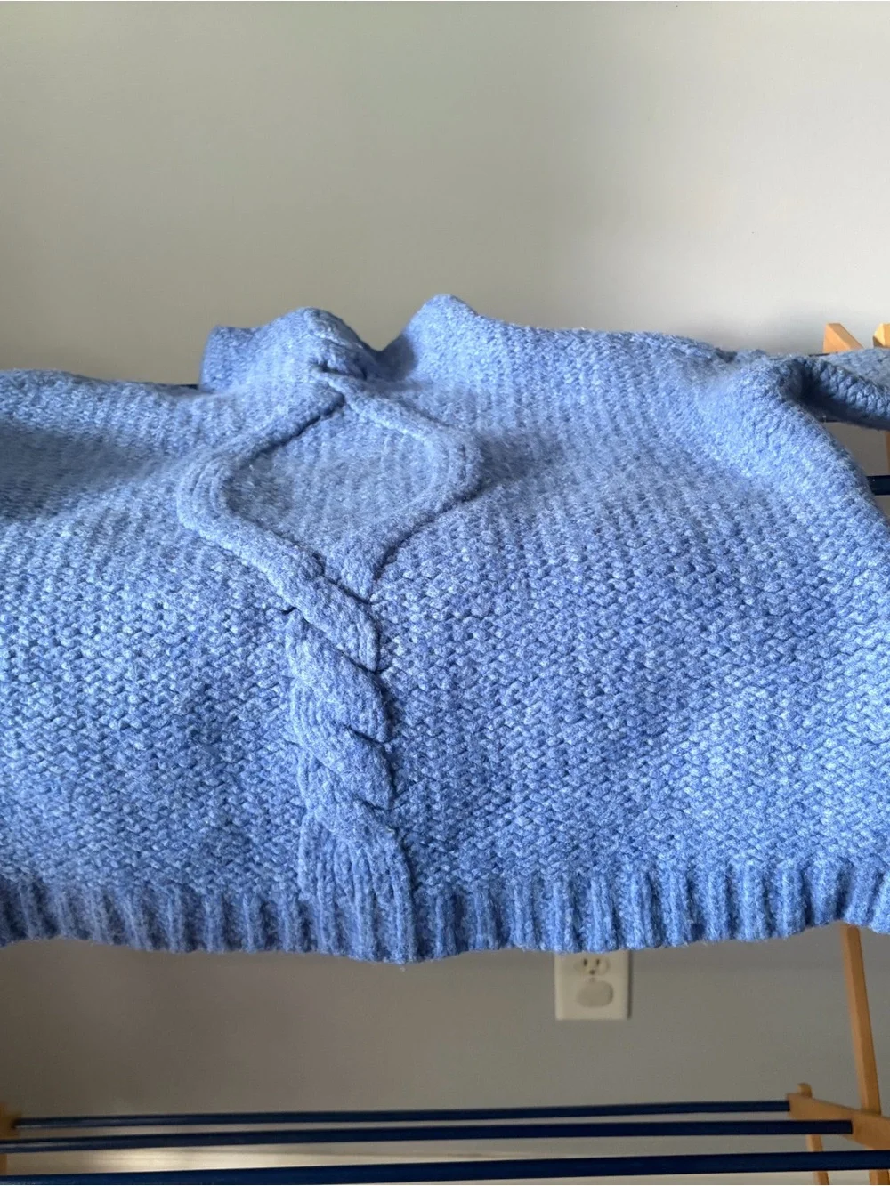 Maeve Light Blue Cable Knit Scoop Sweater